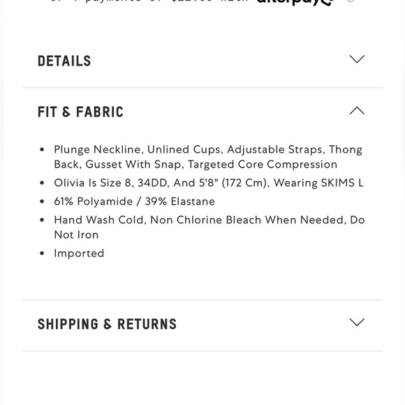 SKIMS Core Sculpt Plunge Thong Bodysuit/ Shapewear - Picture 5 of 7